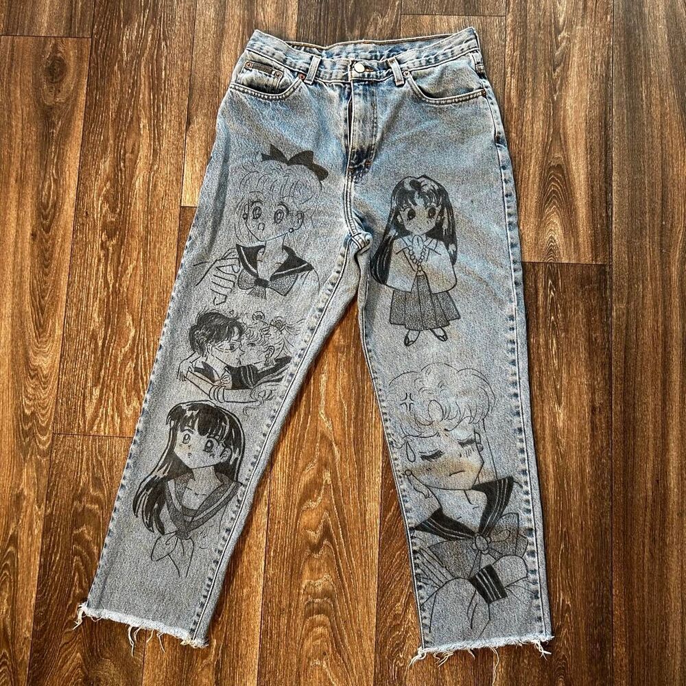 Lee Sailor Moon Hand-Drawn Custom Jeans
